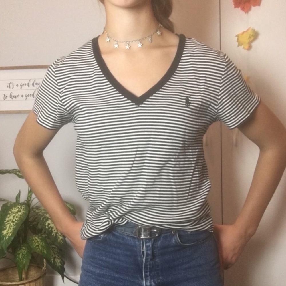 Ralph Lauren sport striped v-neck